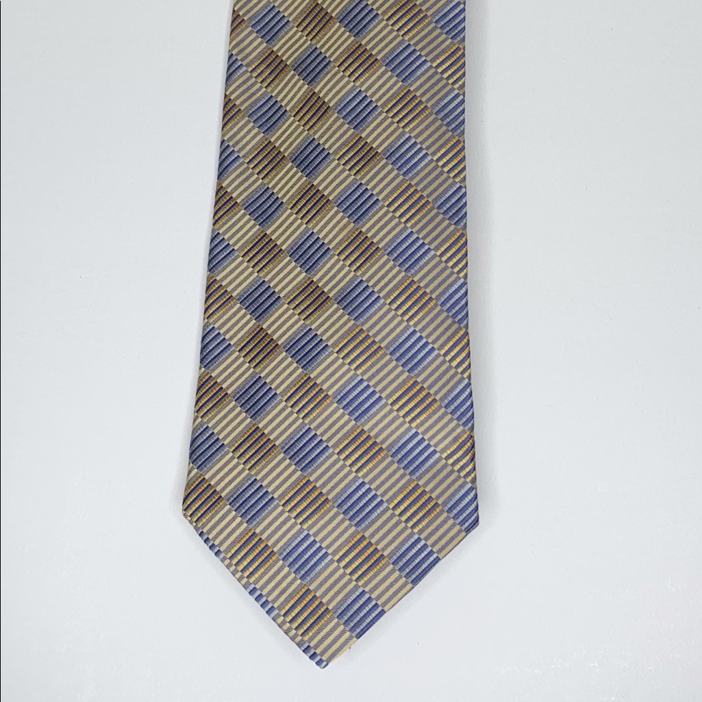325joseph  Feiss Blue And Gold Necktie